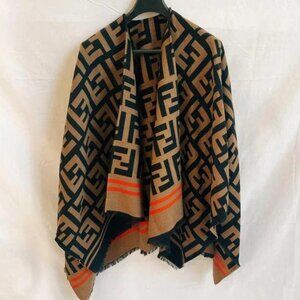 FENDI Reversible Logo Poncho with Box
